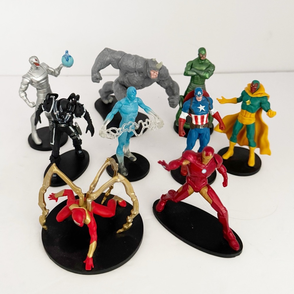 Lot of 9 Disney Store Marvel Avengers Figurines Set PVC Figures